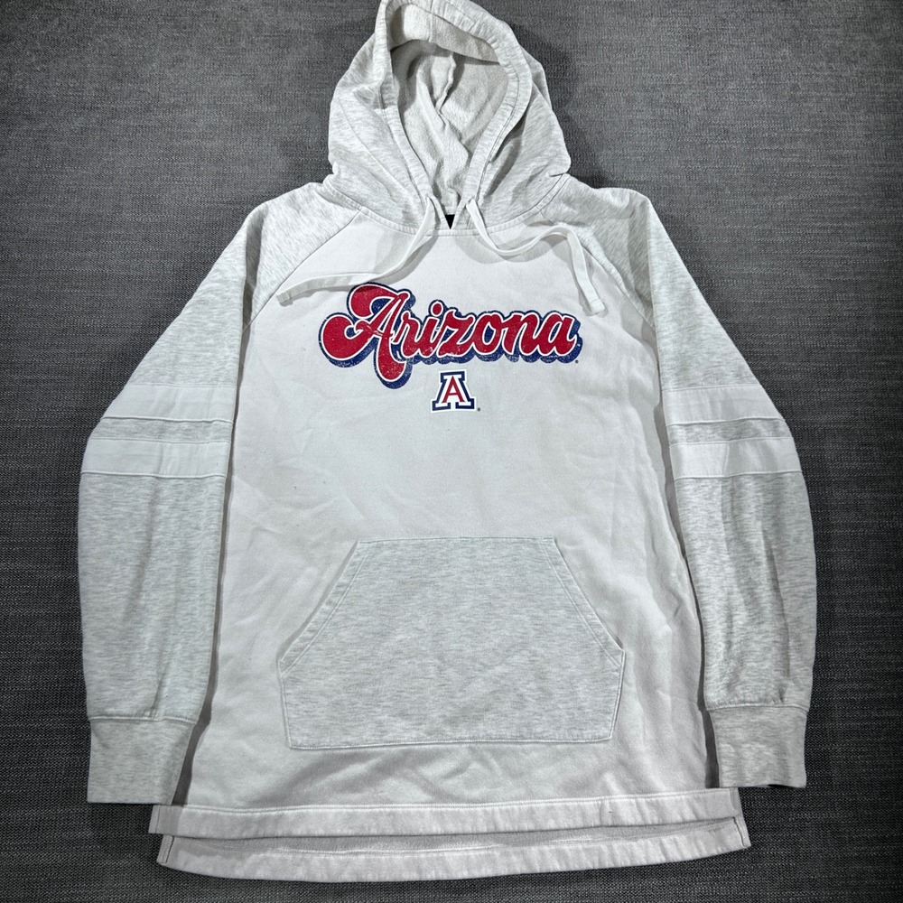 Captivating Arizona Wildcats Hoodie Women Medium White Gray Excellent Collegiate